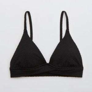 Aerie Jacquard Crossover Triangle Bikini Top